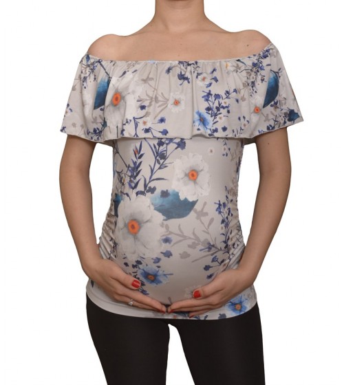 LuvmaBelly  Maternity 2509 Kayık Yaka Hamile Bluzu