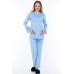 Luvmabelly MYRA9511 - Dantelli Düğmeli Flaplı Hamile Pijama Takımı - Mavi