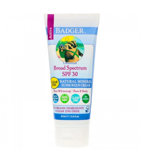 Badger Active Natural Mineral Sunscreen Cream 87 ml