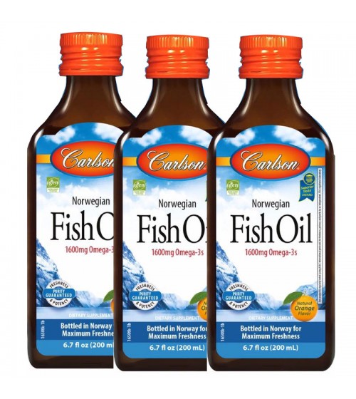 Carlson Balık Yağı İçeren Portakal Aromalı Sıvı Takviye Edici Gıda 3 x 200 ml
