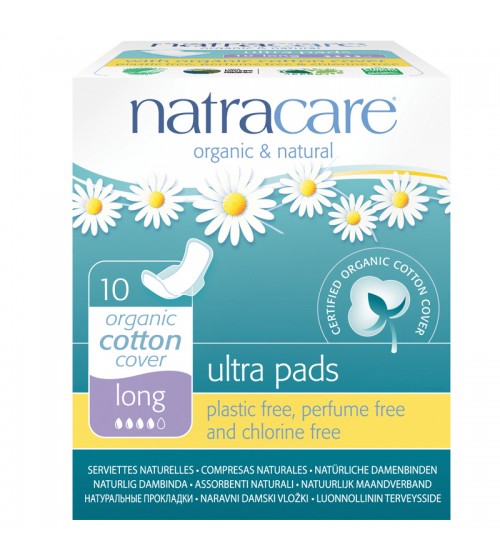 Natracare Organic Cotton Cover Ultra Pads 10 Adet - Long